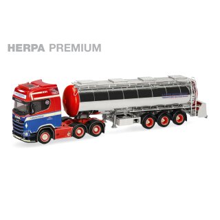 Herpa 963206 Scania CS 20 Hochdach Chromtank-Sattelzug, Mathiesen  Maßstab 1:87