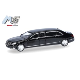 Herpa 87MC000139 MicroCity: Mercedes-Benz S600 Pullmann, schwarz Maßstab 1:87
