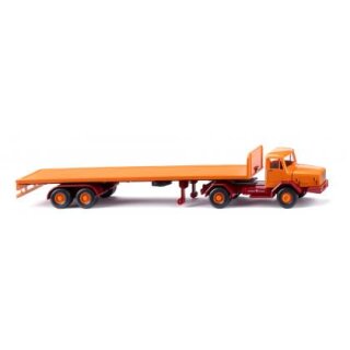Wiking 055409 Faun Flachpritschensattelzug - gelborange Maßstab 1:87