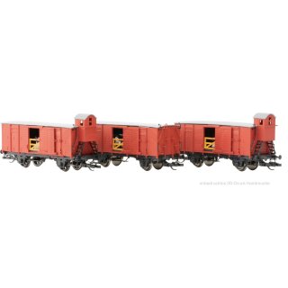 Hädl 115970 Sammlerset #8, 3er Set gedeckte Güterwagen , KPEV, Ep.I Spur TT