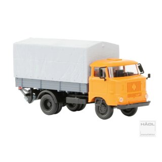 *HÄDL 121044-15 IFA W50L Holzpritsche Plane und Ladebordwand pastellorange, Spur TT