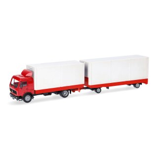 Herpa 321747  Basic: Mercedes-Benz NG Volumen-Hängerzug, rot/weiß Maßstab 1:87