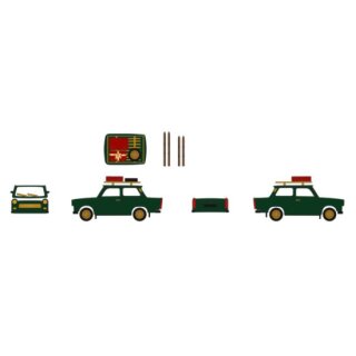 Herpa 963992 Trabant 601 Limousine mit Dachträger mit Koffern und Ski „Weihnachten  Maßstab 1:87