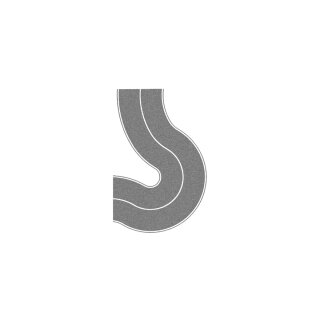 Noch 60704 Bundesstraße Universalkurve, grau, 2 Stück, je 8 cm breit  Spur H0