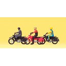 PREISER 10081 Motorradfahrer auf Hercules Massstab: H0