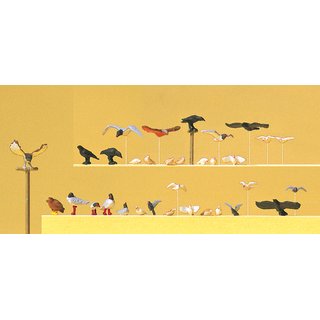 PREISER 10169 Tauben, Möwen, Krähen und Raubvögel Massstab: H0