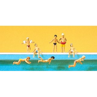 PREISER 10307 Kinder im Schwimmbad Massstab: H0
