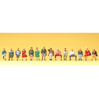 PREISER 10524 Sitzende Reisende. 14 Figuren Massstab: H0