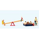 PREISER 10587 Spielende Kinder. Wippe, Sand Massstab: H0