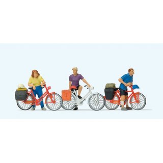 PREISER 10637 Stehende Radfahrer an der Bah Massstab: H0