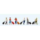 PREISER 10640 Gehende Reisende mit Trolleys Massstab: H0