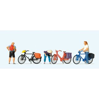 PREISER 10659 Radfahrer stehend, Reifen aufpumpend Massstab: H0