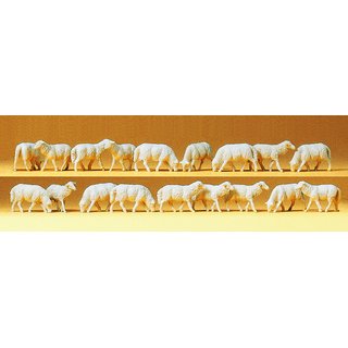 PREISER 14161 Schafe. 18 Stueck sortiert Massstab: H0
