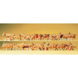 PREISER 14409 Kuehe, brauns. 30 Stueck Massstab: H0