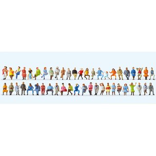 PREISER 14418 Sitzende Reisende (48 Figuren) Massstab: H0