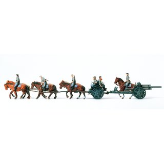 PREISER 16513 bespannte leichte Feldhaubitze 10,5 cm Massstab: H0