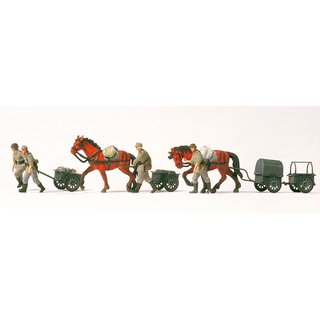 PREISER 16547 4 Infanteriekarren lf 8. Hand- und Massstab: H0