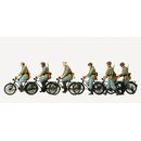 PREISER 16596 Radfahrtrupp fahrend und gehend Massstab: H0