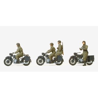 PREISER 16598 Kradschuetzen aufgesessen. Motorrad Massstab: H0