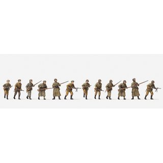 PREISER 16600 Angreifende Infanterie. Winte Massstab: H0