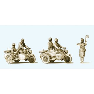 PREISER 16614 Kradfahrer. Motorrad Zündapp Massstab: H0