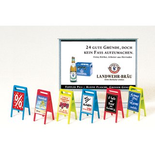 PREISER 17208 Plakattafel, Werbeschilder. Bausatz Massstab: H0