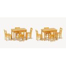 PREISER 17218 2 Tische, 8 Stuehle. Materialfarbe holz...