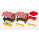 PREISER 17500 Marktstaende, Marktschirme. Bausatz...