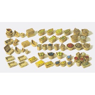 PREISER 17502 Koerbe, Obst, Gemuese (lose). Bausatz Massstab: H0