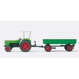 PREISER 17914 Ackerschlepper Deutz D6206 mit Anhaenger Massstab: H0