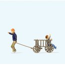 PREISER 28112 Kinder mit Bollerwagen Massstab: H0