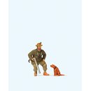 PREISER 28129 Sitzender Jäger, Hund Massstab: H0