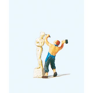 PREISER 29032 Bildhauer mit Skulptur Massstab: H0