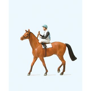 PREISER 29080 Jockey auf Pferd Massstab: H0