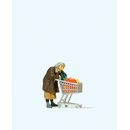 PREISER 29095 Obdachlose mit Einkaufswagen Massstab: H0