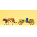 PREISER 30412 Bauernwagen. 2 Bauersleute. 2 Massstab: H0