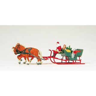 PREISER 30448 Schlitten, Weihnachtsmann, Pakete Massstab: H0