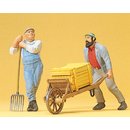 PREISER 45020 Arbeiter mit Schubkarre Massstab: G
