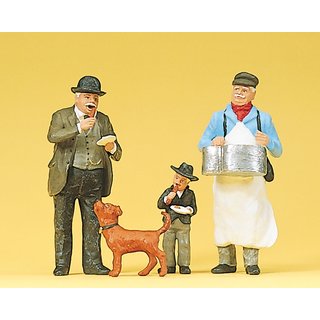 PREISER 45059 Wurstverkaeufer mit Kunden Massstab: G
