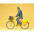 PREISER 45073 Postbote (Frankreich) auf Fahrrad Massstab: G