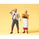 PREISER 45108 Kellnerin, Gast Massstab: G