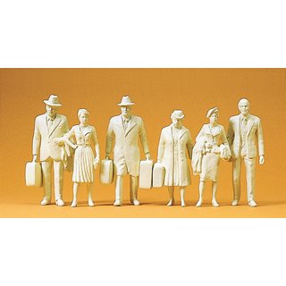 PREISER 45177 Reisende. 6 unbemalte Miniaturfiguren Massstab: G
