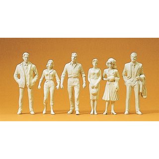 PREISER 45178 Passanten. 6 unbemalte Miniaturfiguren Massstab: G