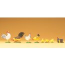 PREISER 47070 2 Haehne, 2 Huehner, Gluckhenne, Massstab:...