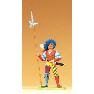 PREISER 52308 Landsknecht stehend, mit hellebarde Massstab: 1:25