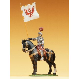 PREISER 52353 Herold zu Pferd, mit Banner Massstab: 1:25