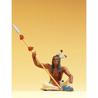 PREISER 54618 Indianer sitzend, mit Speer Massstab: 1:25