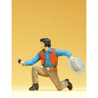 PREISER 54803 Cowboy kniend, mit Revolver Massstab: 1:25