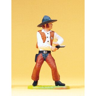 PREISER 54805 Cowboy stehend, mit Revolver Massstab: 1:25