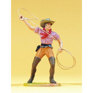PREISER 54807 Cowboy stehend, Lasso werfend Massstab: 1:25